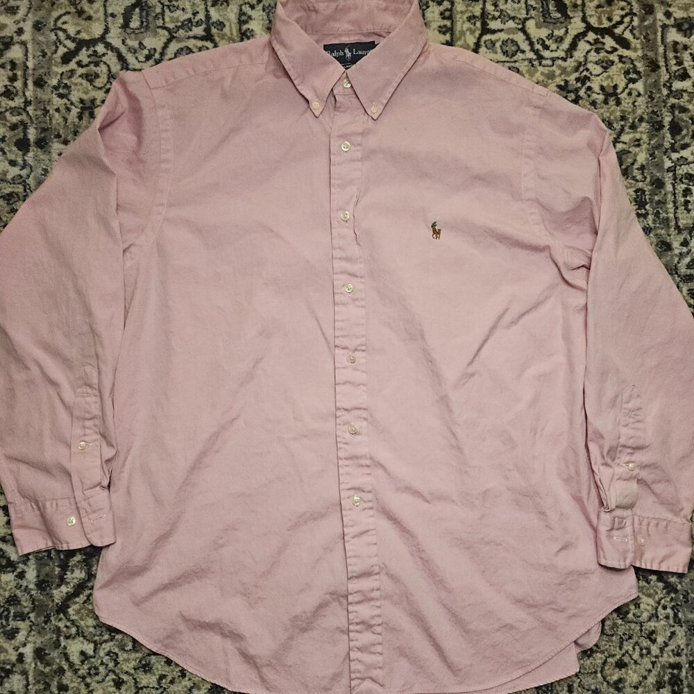 Ralph Lauren Classic Fit Button Down 100% Cotton Pink Mens XL Old Money Preppy